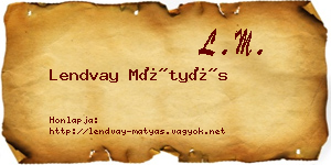 Lendvay Mátyás névjegykártya