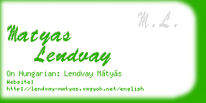 matyas lendvay business card